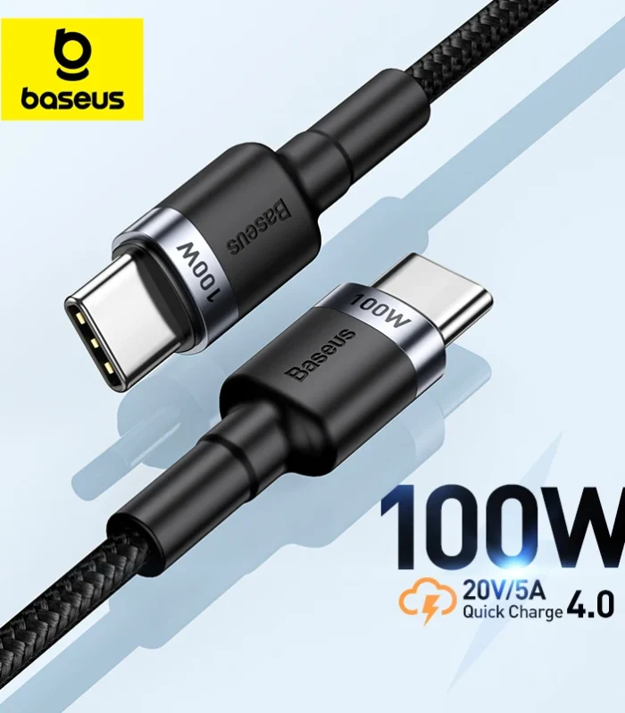 100W USB-C to USB-C PD Fast Charging Cable – 5A High-Speed Data Cord