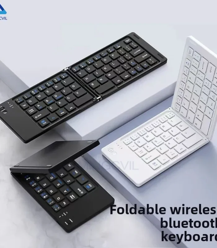 Slim Foldable Bluetooth Keyboard – Rechargeable Portable Wireless Typing Pad