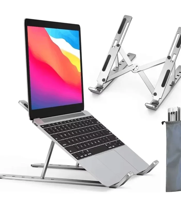 Foldable Aluminum Laptop Stand – Height Adjustable Cooling Riser for Desk
