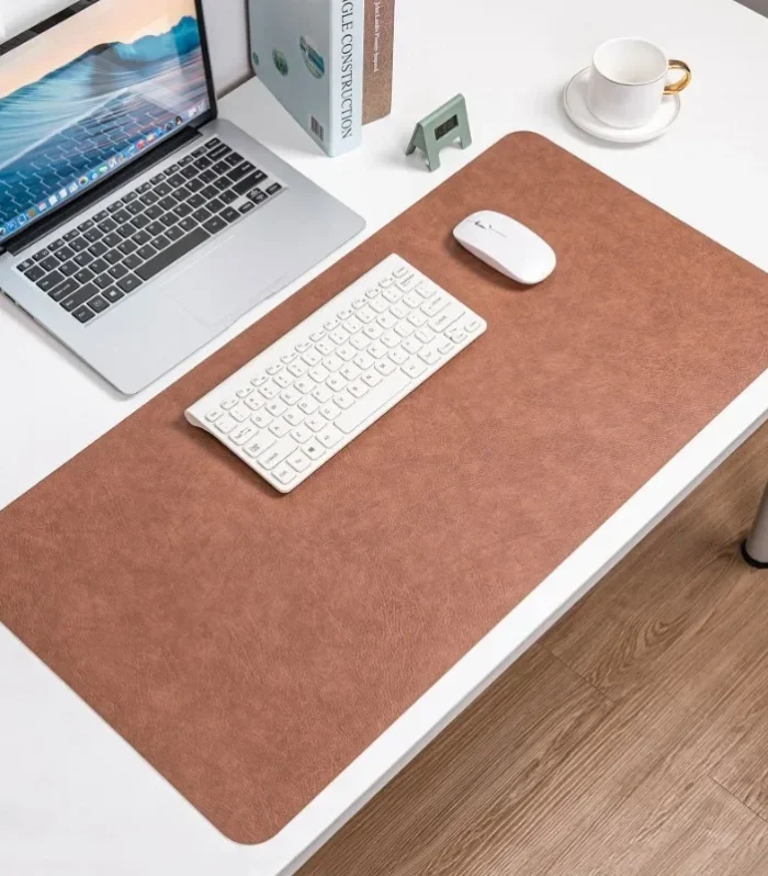 Dual-Sided Leather Desk Pad – Retro Cowhide Style Waterproof Mouse Mat